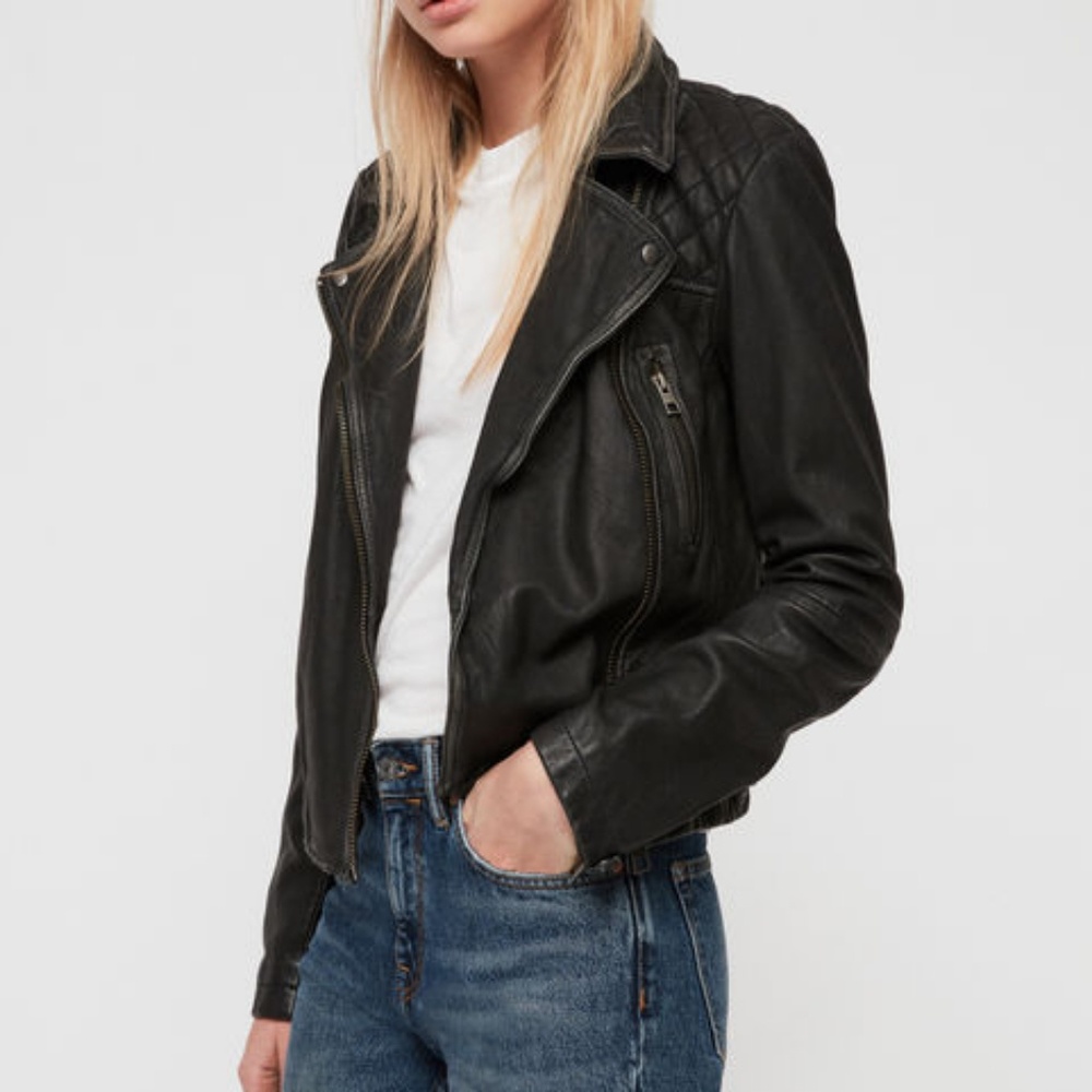 ~ ALLSAINTS Cargo Leather Biker Jacket New ~